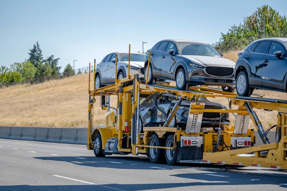 Car On Transport Truck New York City